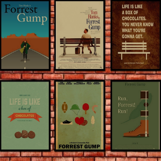 Poster Giấy Kraft Không Khung Hình Forrest Gump Cổ Điển Trang Trí Quán Cà Phê / Bar