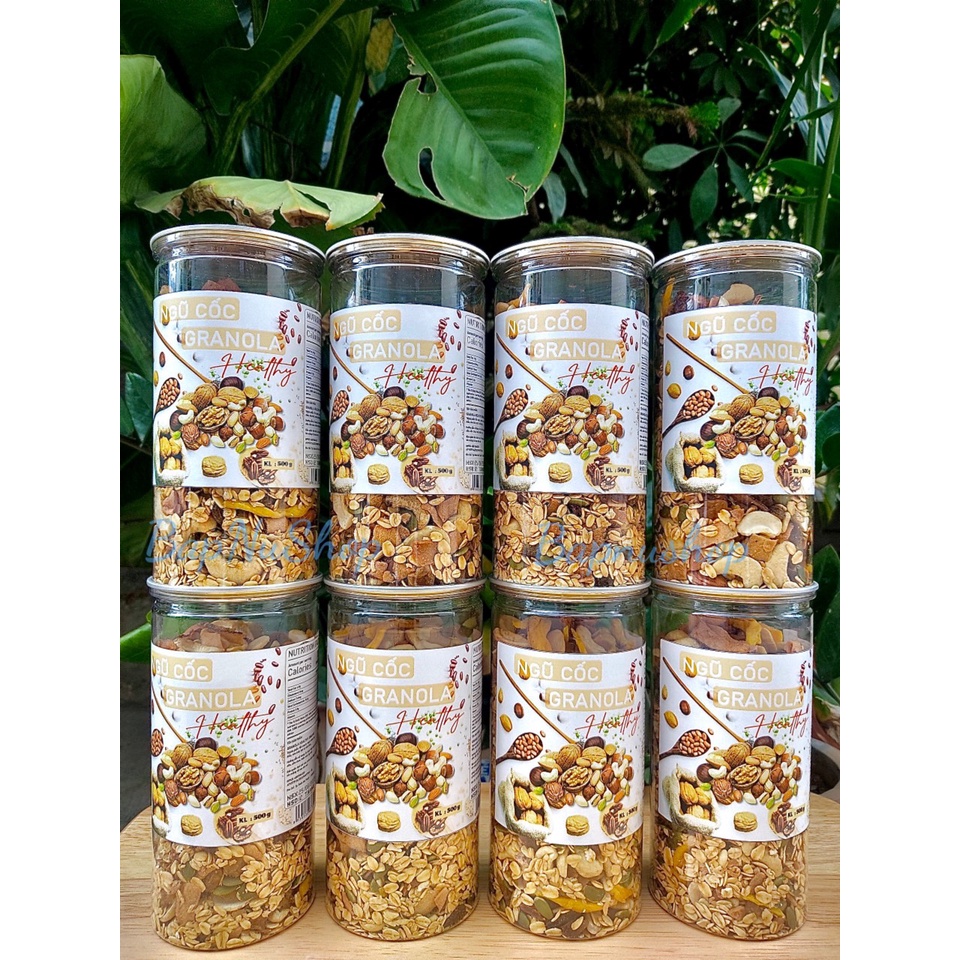 Granola Ăn Kiêng Nhiều Hạt 500g - Ngũ Cốc Không Đường - Yến Mạch 35%