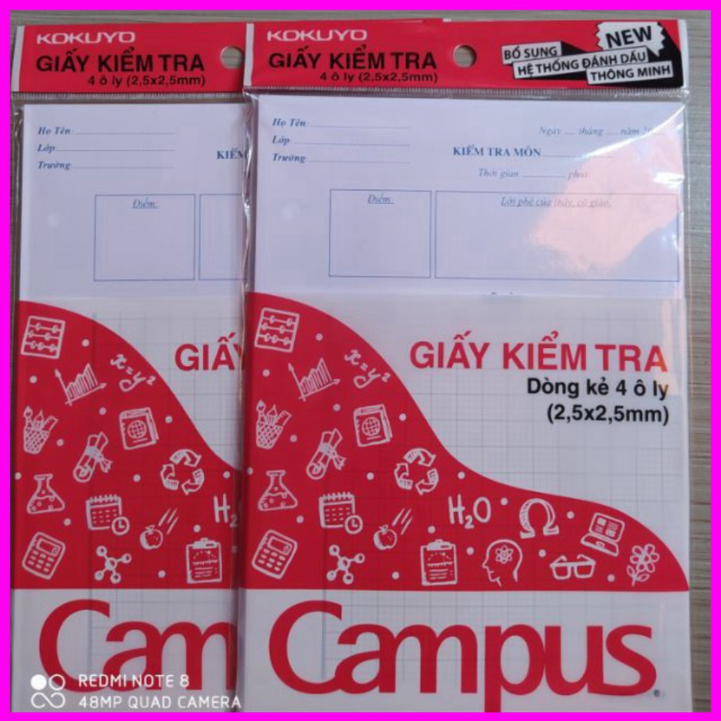 Giấy Kiểm Tra Caro 4 Ôly campus 15 tờ đôi - Khách sỉ ib