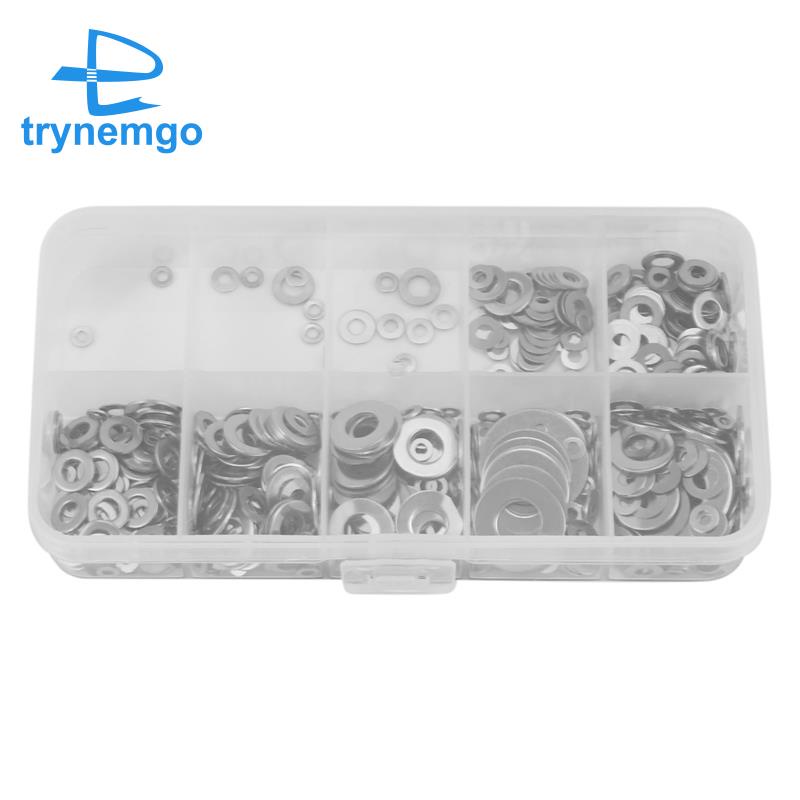 Set 600 Vòng Đệm Phẳng Bằng Thép Không Gỉ M1.6 M2 - M10