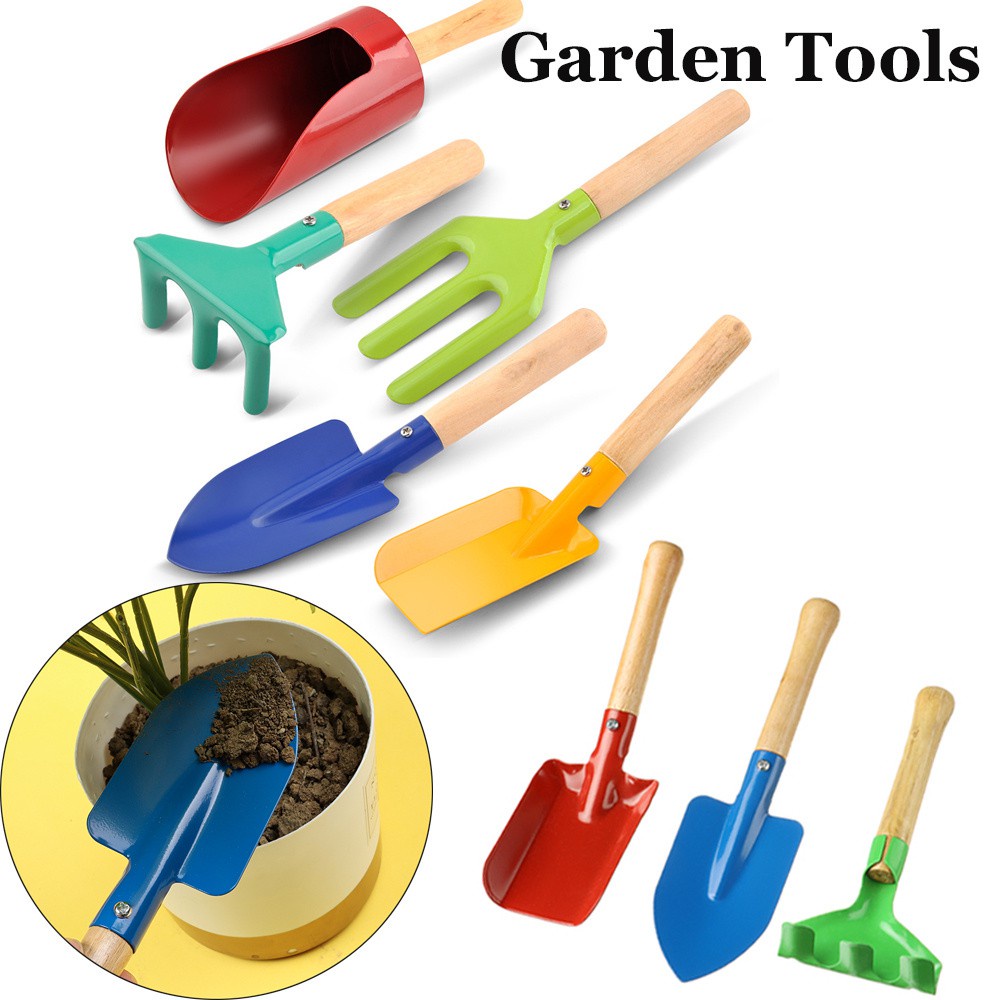 BEAUTY Useful Garden Tools Wooden Handle Trowel Bonsai Tools Set Convenient Mini Flowers Potted Plant Kids Shovel Rake Planted Kits