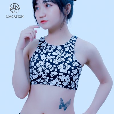 (Tặng kèm quà) Áo bikini đa năng Gym-to-swim LMcation Lena - Hoa Nhí Đen Trắng