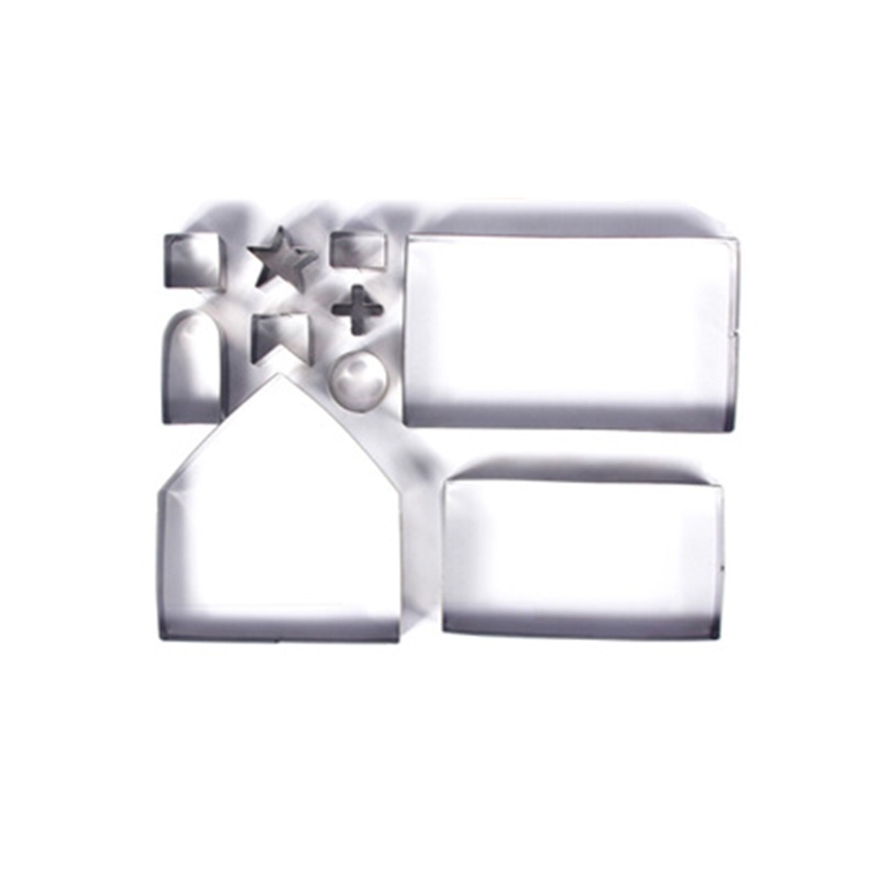 Bộ khuôn cắt bánh quy hình ngôi nhà gừng 3D độc đáo