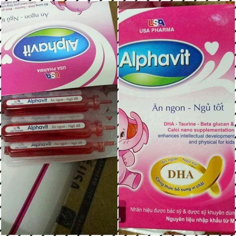 ALPHAVIT ĂN NGON NGỦ TỐT - SIRO ĂN NGON NGỦ TỐT CHO BÉ - HỘP 20 ỐNG NHỰA BẺ