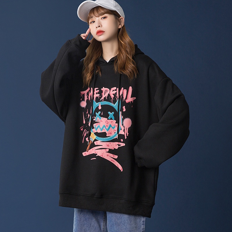 IELGY  Áo Hoodie Mỏng Dáng Rộng Phong Cách Hàn Quốc Cho Nữ