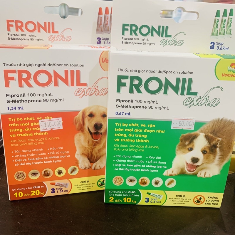 [Siêu rẻ] Fronil Extra nhỏ gáy cho chó hộp 3 tuýp