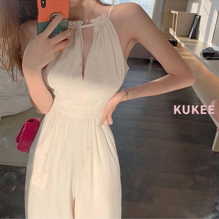 Bộ Áo Liền Quần Không Tay Cổ Yếm Thời Trang Dành Cho Nữ