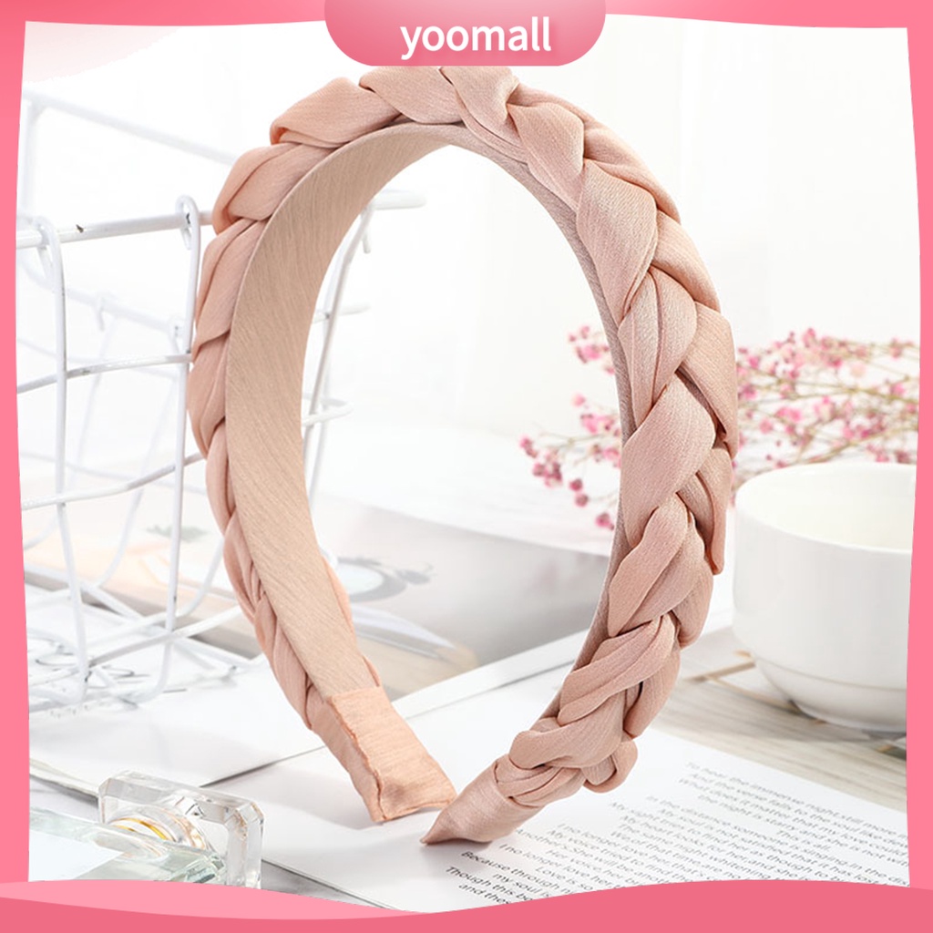Băng Đô Cài Tóc Bằng Vải Satin Màu Trơn Thắt Nút Dành Cho Nữ
