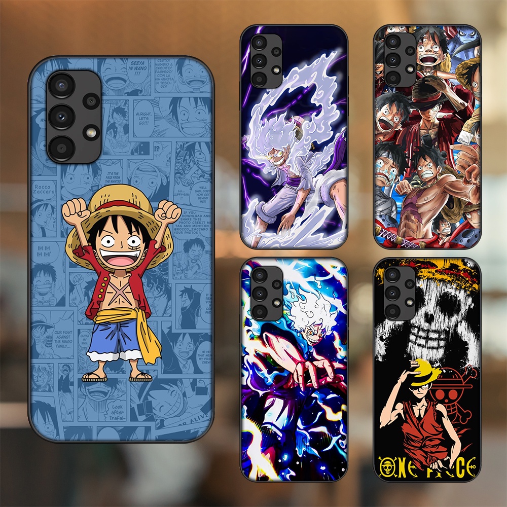 Ốp lưng Samsung A13, A32 4G, A32 5G, A33 5G viền đen in hình Luffy One Piece