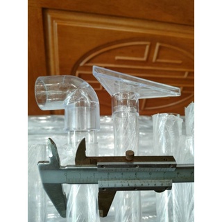 Combo in out acrylic cho hồ cá: co, mỏ vịt, ống nhựa trong suốt 20, 25, 21, 27