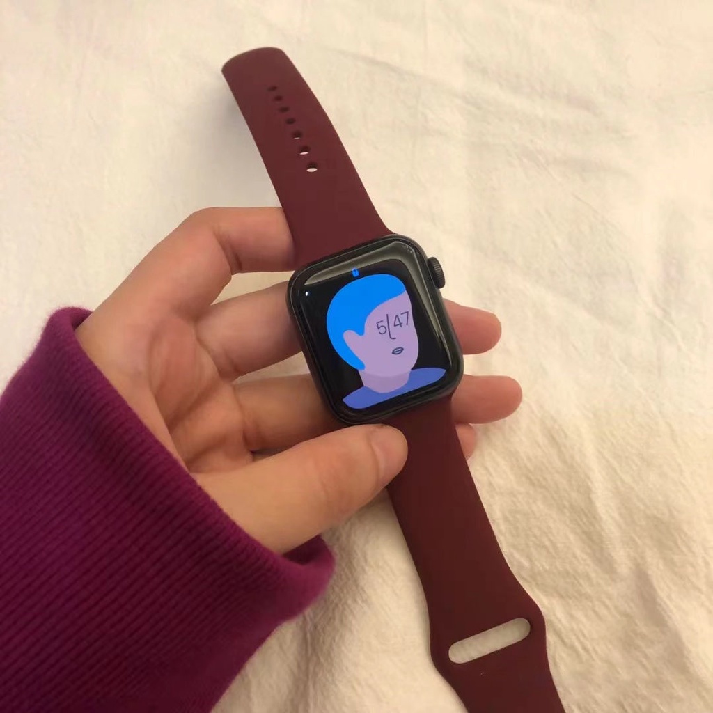 Dây Đeo Silicon Thời Trang Cho Đồng Hồ Thông Minh Apple Watch S7 654321 Vòng Đeo Tay Thể Thao Thông Dụng Cho iWatch SE