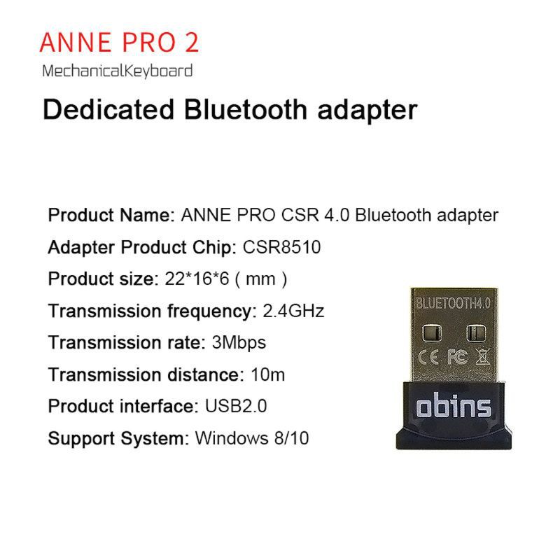 Bộ Chuyển Đổi Bàn Phím Cơ Anne Pro 2 Bluetooth Csr 4.0 Hỗ Trợ Win8 Win10