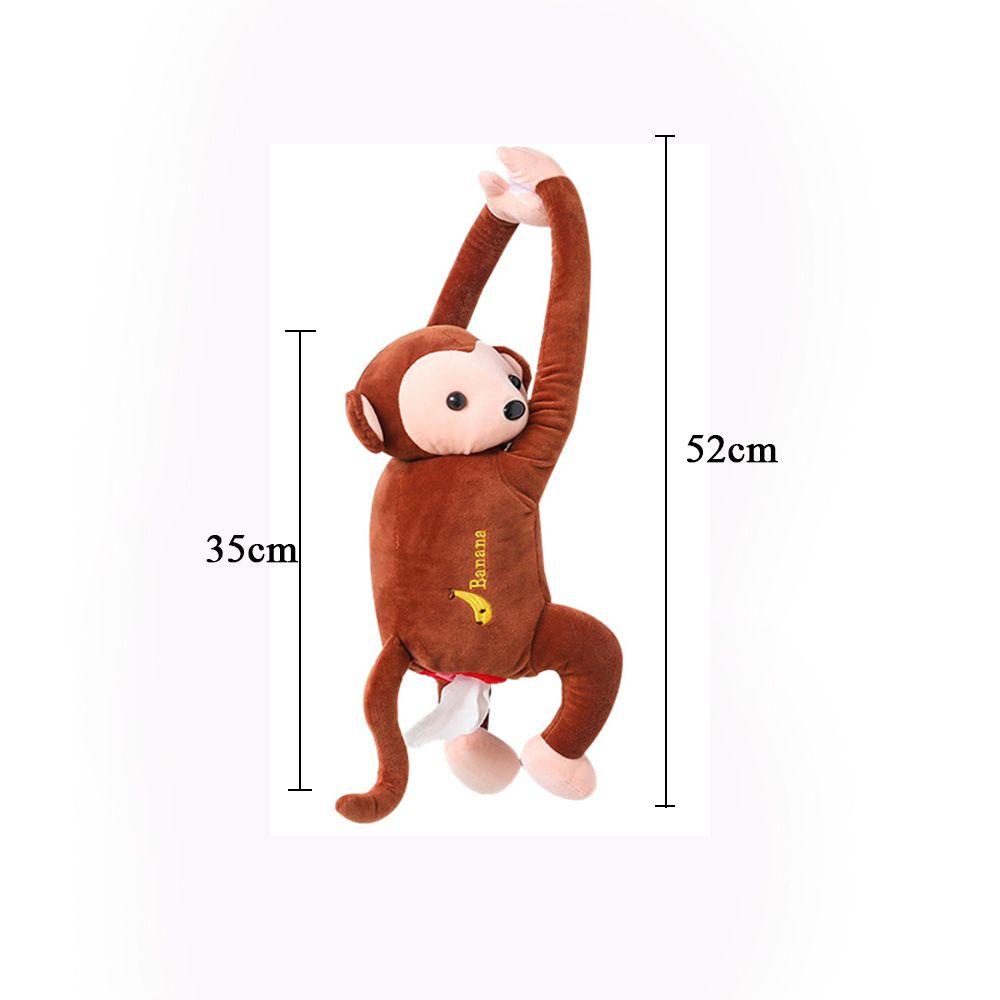 Hộp Đựng Khăn Giấy Hình Khỉ Hoạt Hình Gắn Sau Ghế Xe Hơi
