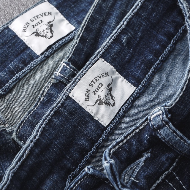 Quần jean Nam VNXK BJ xanh rách - jean co giãn