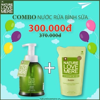 Combo nước rửa bình nature love mere