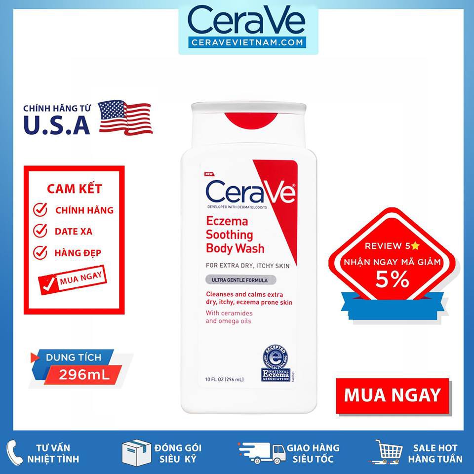 Sữa tắm trị chàm CeraVe Eczema Soothing Body Wash