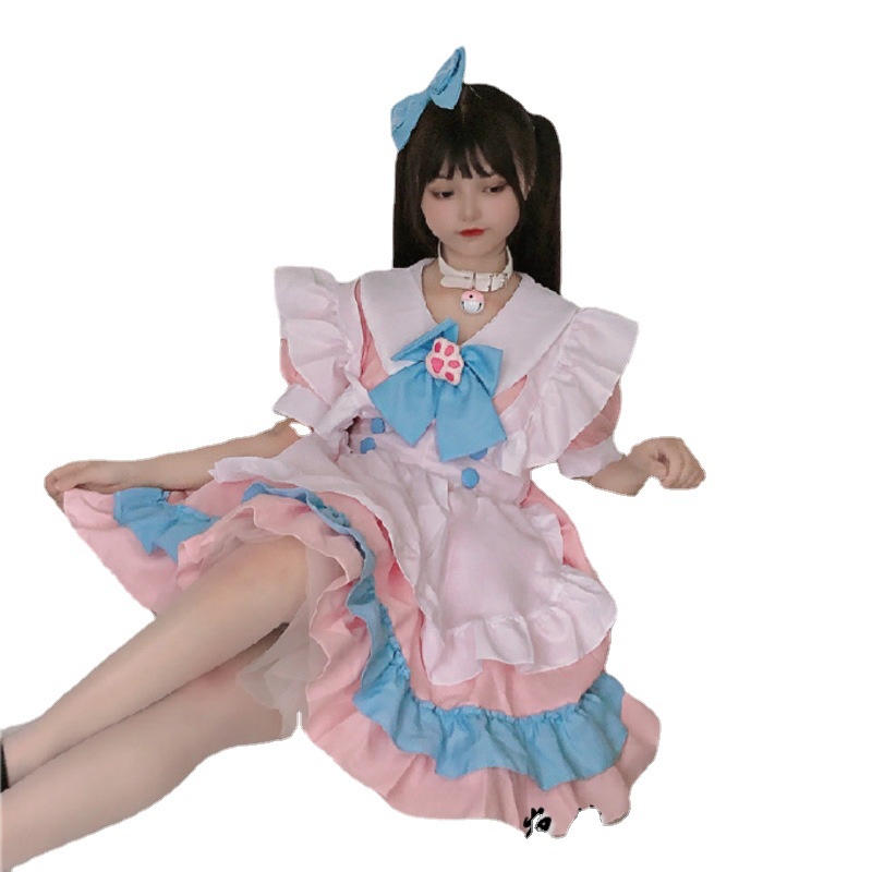 Bộ Đồ Hóa Trang Người Hầu LEOSOXS Phong Cách Lolita Dễ Thương Gợi Cảm Cho Nữ