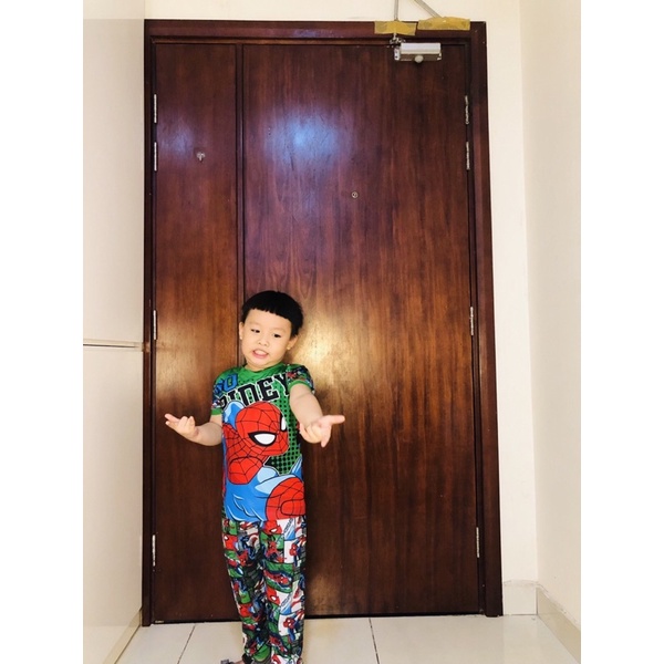 Đồ Bộ Cho Bé Trai 22-43 Kg Set Quần Dài Áo Thun Lạnh 3D Cộc Tay Trẻ Em 1-14 Tuổi In Hoạt Hình Hot Trend