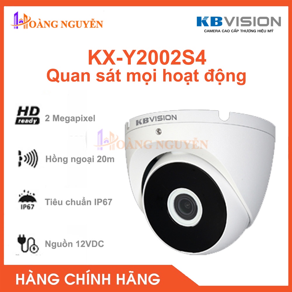 [NHÀ PHÂN PHỐI] Camera 4in1 Dome 2MP KBVISION KX-Y2002S4