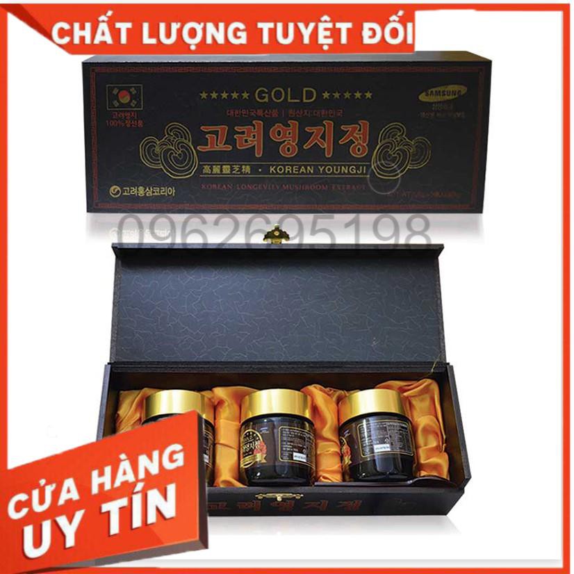 Cao Linh Chi Youngji Hàn Quốc hộp đen 3 lọ - 120g - 360g (Korean Longevity Mushroom Extract Gold)