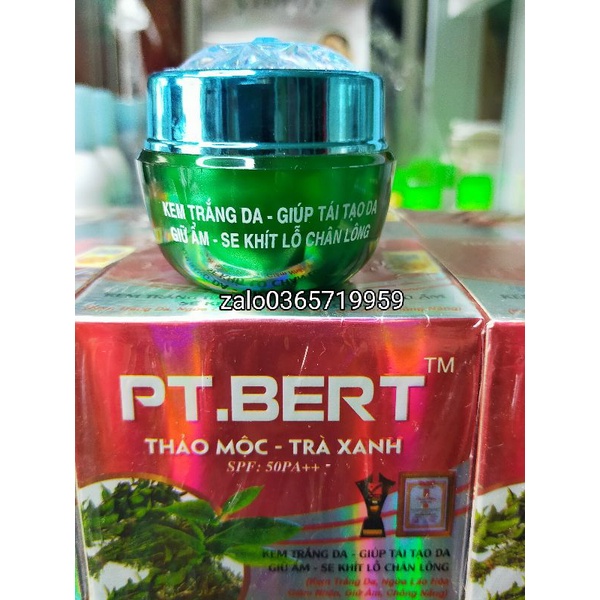 PT.BERT combo 2 hộp kem dưỡng trắng da thảo mộc trà xanh hộp
