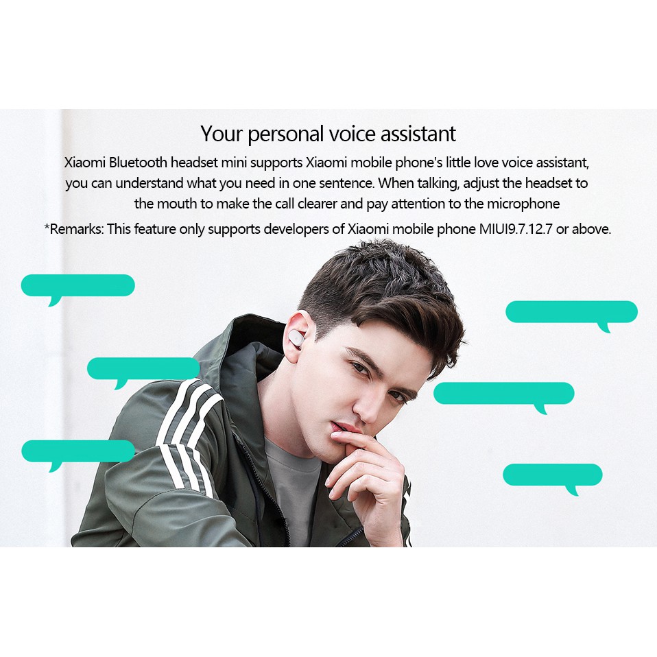 tai nghe nhét tai không dây bluetooth chống nước mini siêu nhẹ có mic Xiaomi