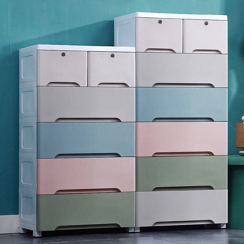 Tủ lưu trữ nhựa lớn tủ quần áo dành cho người lớn tủ quần áo đơn giản lắp ráp ngăn kéo hộp lưu trữ hoàn thiện lưu trữ bà