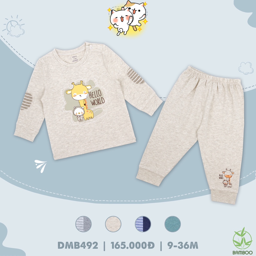 Dokma 2022 - Bộ cài vai dài tay cho bé trai từ 6 tháng đến 3 tuổi