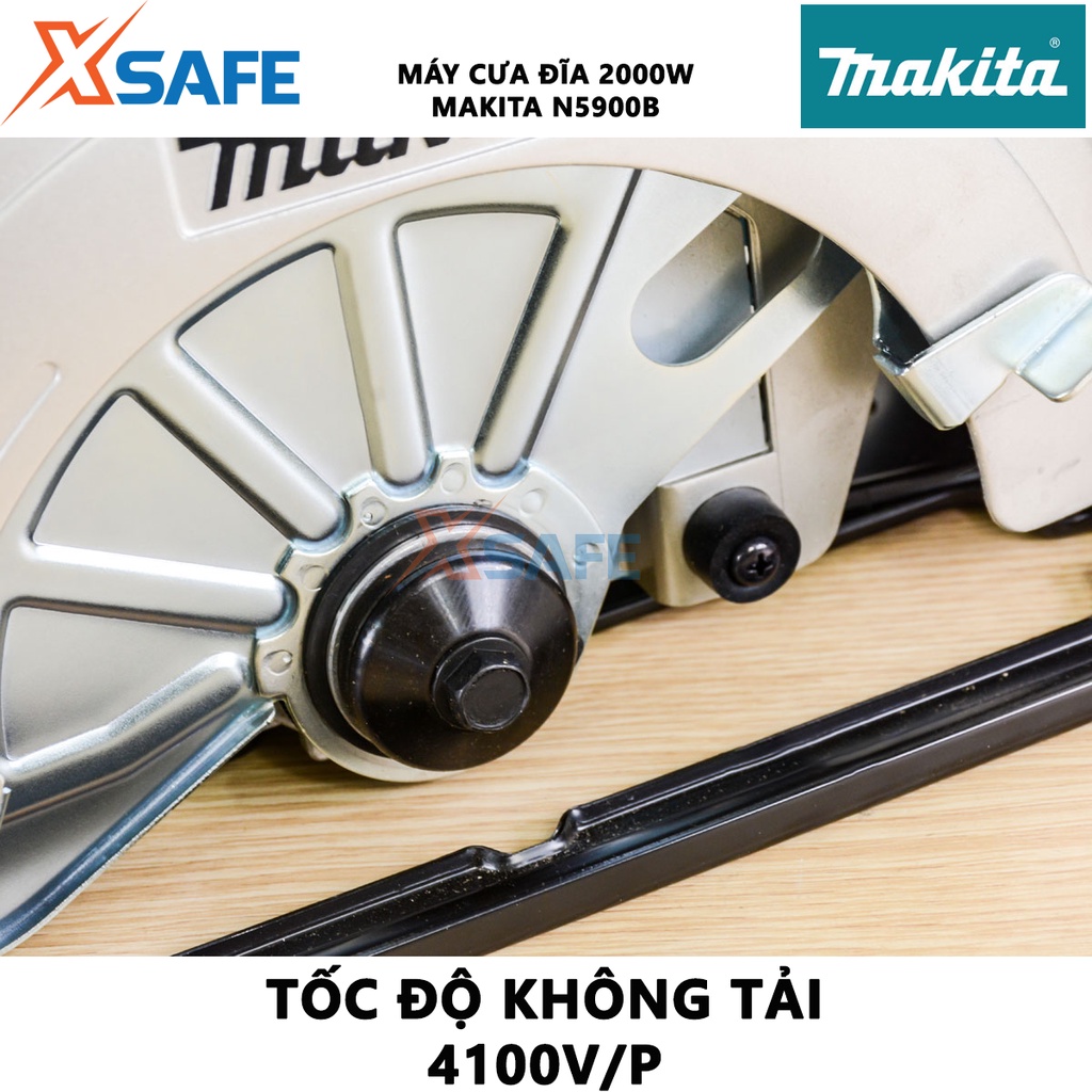 Máy cưa đĩa MAKITA N5900B Máy cắt đĩa tròn công suất 2000W, đường kính lưỡi 235mm, tốc độ không tải 4100 có kèm lưỡi cưa