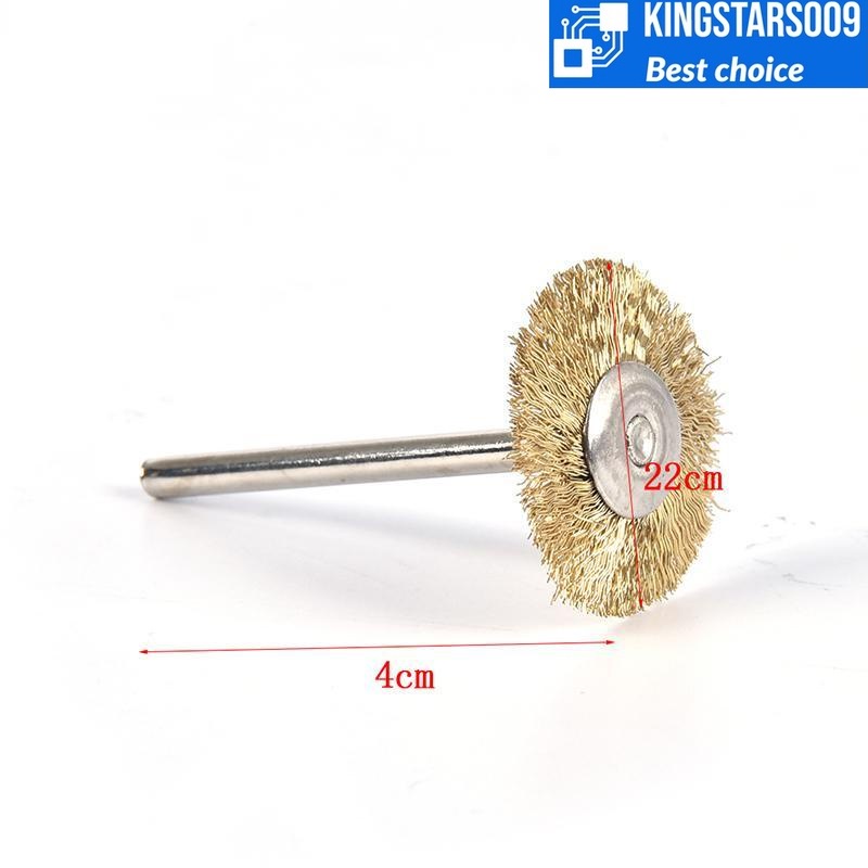 Chổi thép đánh rỉ đường kính 22mm/25mm trục 3mm cho máy mài dremel
