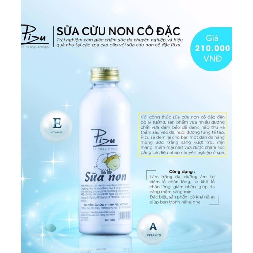 Sữa cừu non Pizu (120ml) - hãng phân phối chính thức