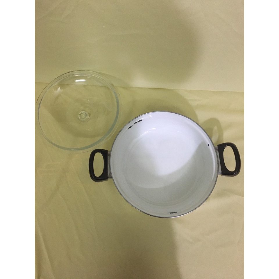 Nồi men nội địa Nhật, size 25.5cm, cao 9cm (mã 703), Dùng được bếp từ