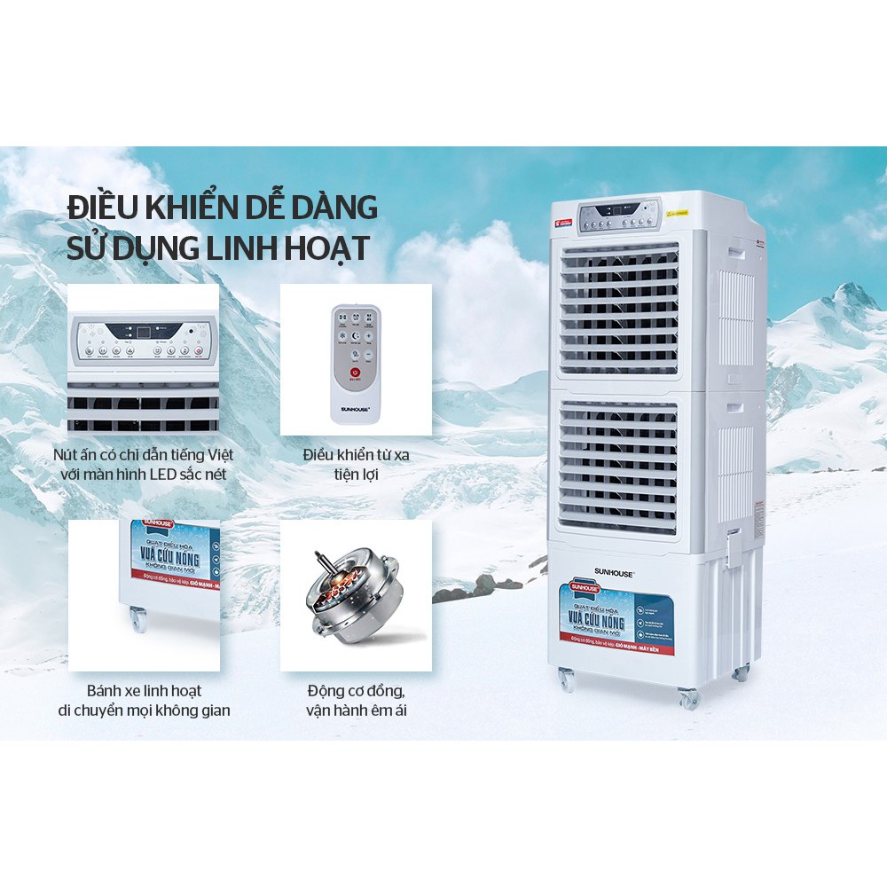 {FREESHIP} QUẠT ĐIỀU HÒA - MÁY LÀM MÁT KHÔNG KHÍ SUNHOUSE SHD7756