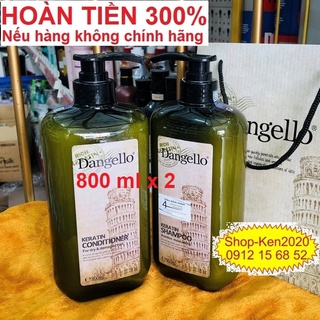 Cặp dầu gội xả Keratin Dangello 800ml x2 siêu mượt tóc
