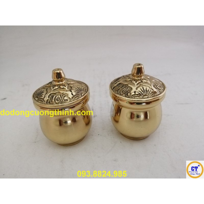 Combo 2 Ly nước có nắp bàng đồng nhỏ