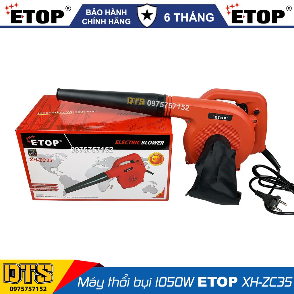 Máy thổi bụi - hút bụi công suất lớn 1050W ETOP XH-ZC35 - Mô tơ 100% dây đồng