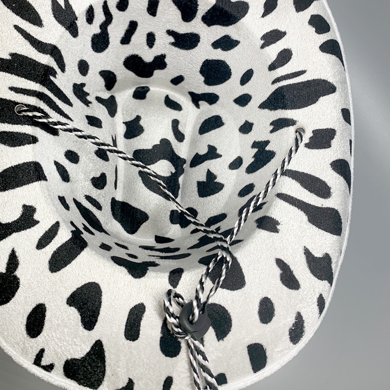 Mũ Cao Bồi In Họa Tiết Sữa Phong Cách Cao Bồi Phương Tây Cổ Điển Có Thể Điều Chỉnh Kích Cỡ