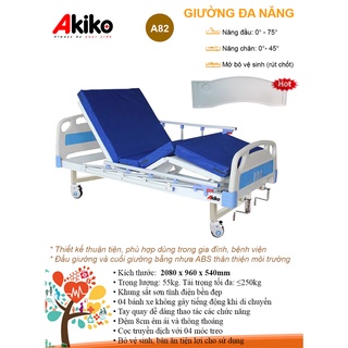 Giường y tế 2 tay quay có bàn ăn a82 akiko