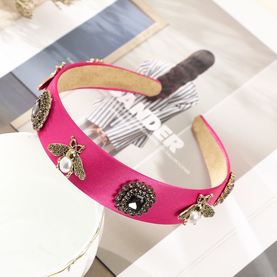 Băng Đô Cài Tóc Đính Đá Pha Lê Và Ngọc Trai Phong Cách Retro Cho Nữ