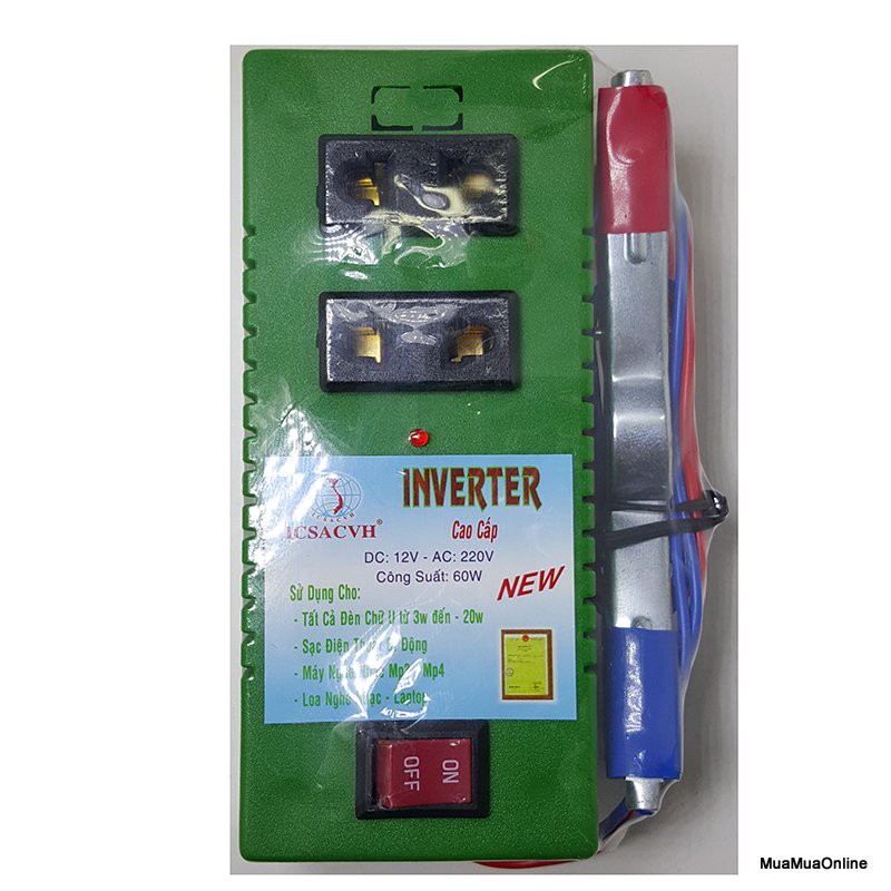 Bộ Chuyển Điện Inverter 12V Ra 220V Công Suất 60W