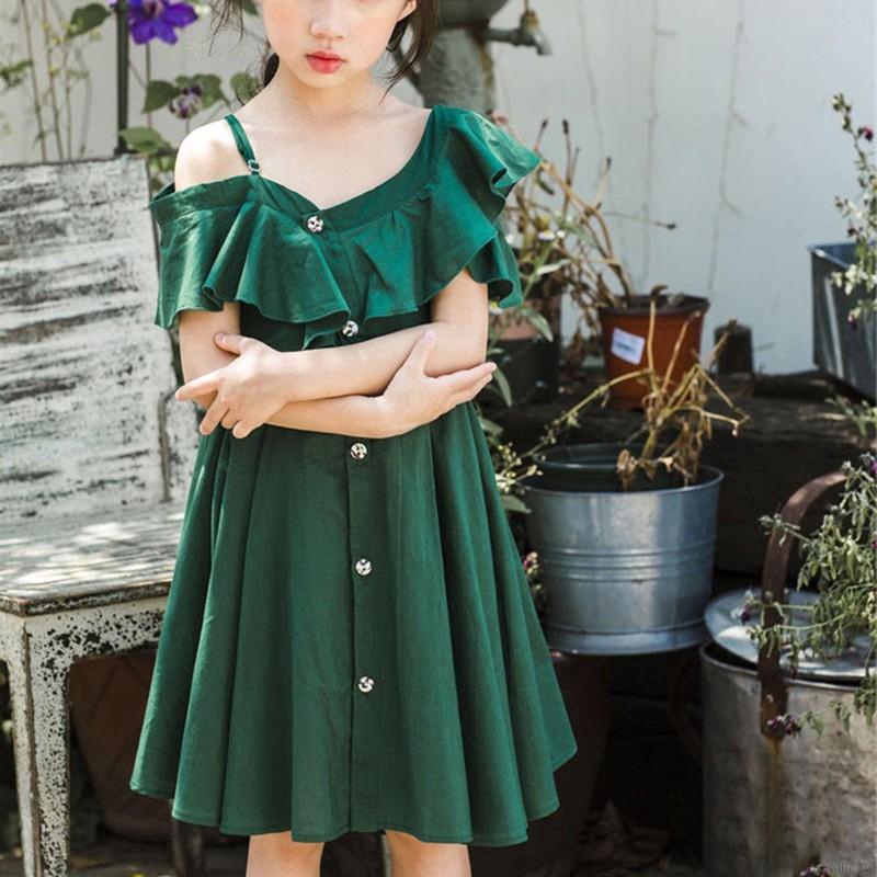 Đầm Cotton Sát Nách Phong Cách Hàn Quốc Cho Bé Gái