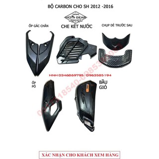 Ốp carbon xe sh 2012 - 2016 bộ 6 món