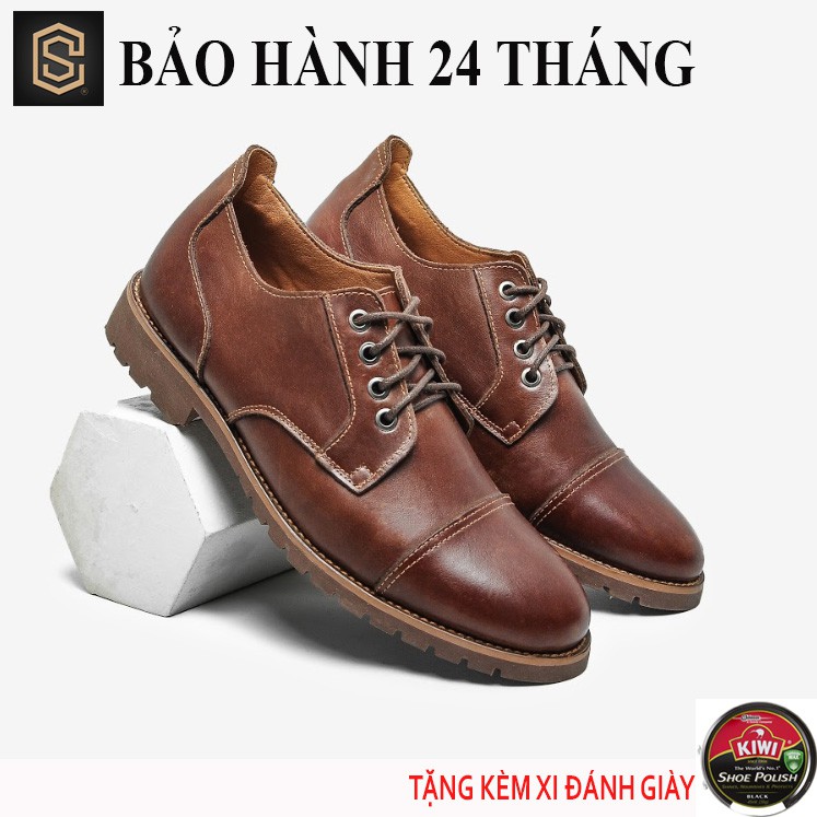 CT Giày tây công sở nam cao cấp - Giầy đốc da bò thật nguyên tấm, đế cao su CHEAPSTOREVN -CS405 (bảo hành 24 tháng) ^