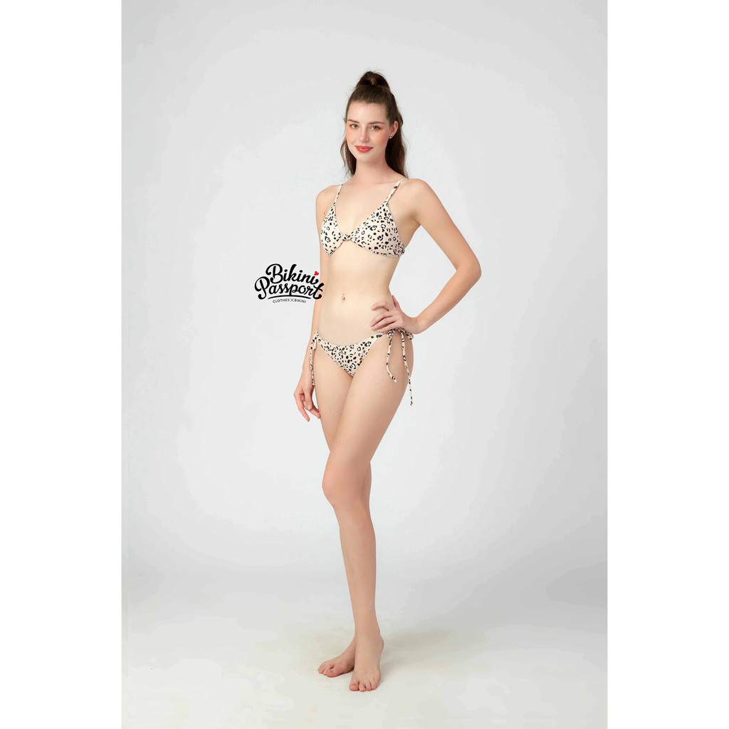 Đồ bơi Nữ BIKINI PASSPORT kiểu hai mảnh hai mảnh áo thắt nút- màu Da báo - BS297_LEO