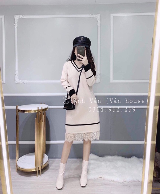 FREESHIP 50k_Váy phối chân ren cổ tim viền | BigBuy360 - bigbuy360.vn