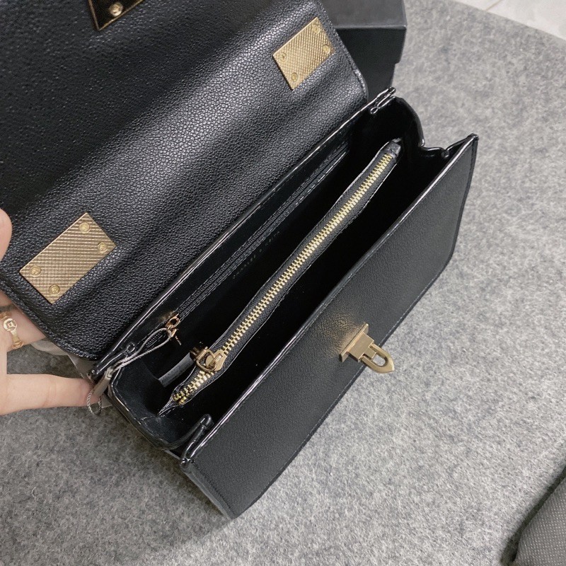 Túi xách CK khoá gập size 24 2 ngăn màu đen kèm ảnh và video thật của shop