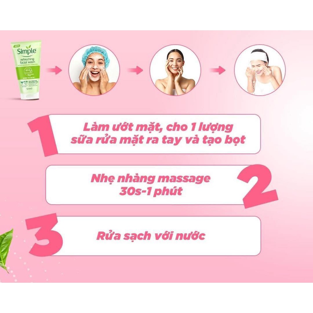 Sữa Rửa Mặt Simple Kind To Skin Refreshing Facial Wash Gel Cho Da Nhạy Cảm 150ml