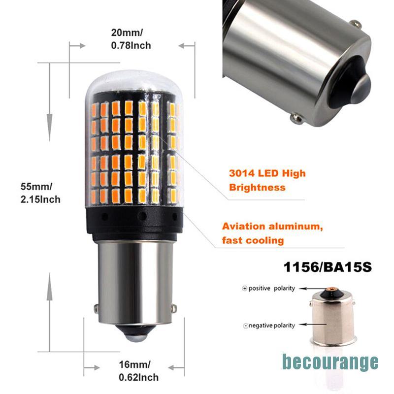 1 Đèn Led Vàng 1156 1095 1141 P21W Ba15S 7506 Led 3014 Chất Lượng Cao