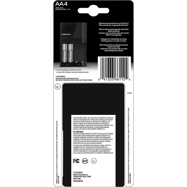 BỘ SẠC 2 LOẠI PIN AA - AAA KÈM SẴN 4 PIN AA Duracell - Ion Speed 1000 Battery Charger