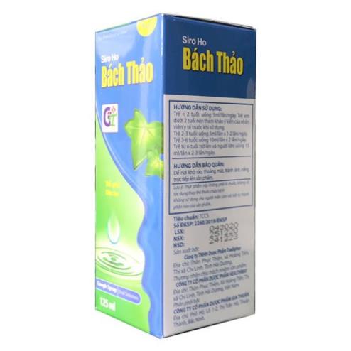 {Chính hãng} Siro ho Bách Thảo - Hỗ trợ giảm ho, đau họng, ngứa rát cổ họng (chai 125ml)